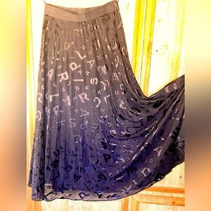 Authentic Karl Lagerfeld Sheer Print Lace Maxi Skirt Women’s Size XS Brand New